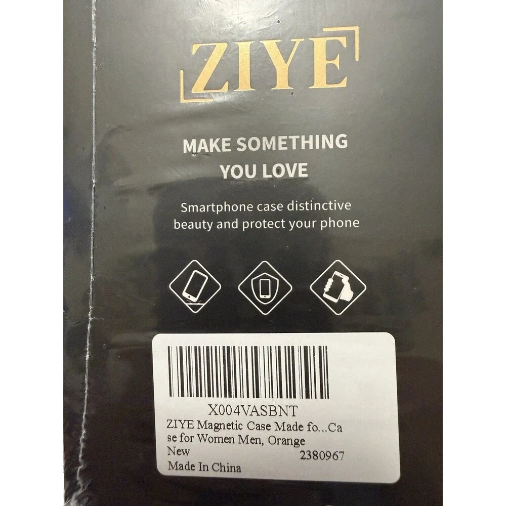 NWT ZIYE iPhone 17 Pro Max MagSafe Magnetic Case Orange Clear Gold Trim TPU